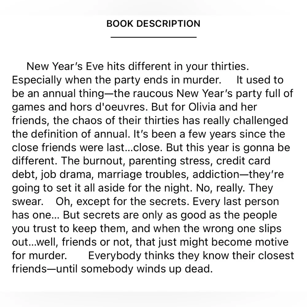 The New Year’s Party by Jenna Satterthwaite Paperback Book Mystery Thriller